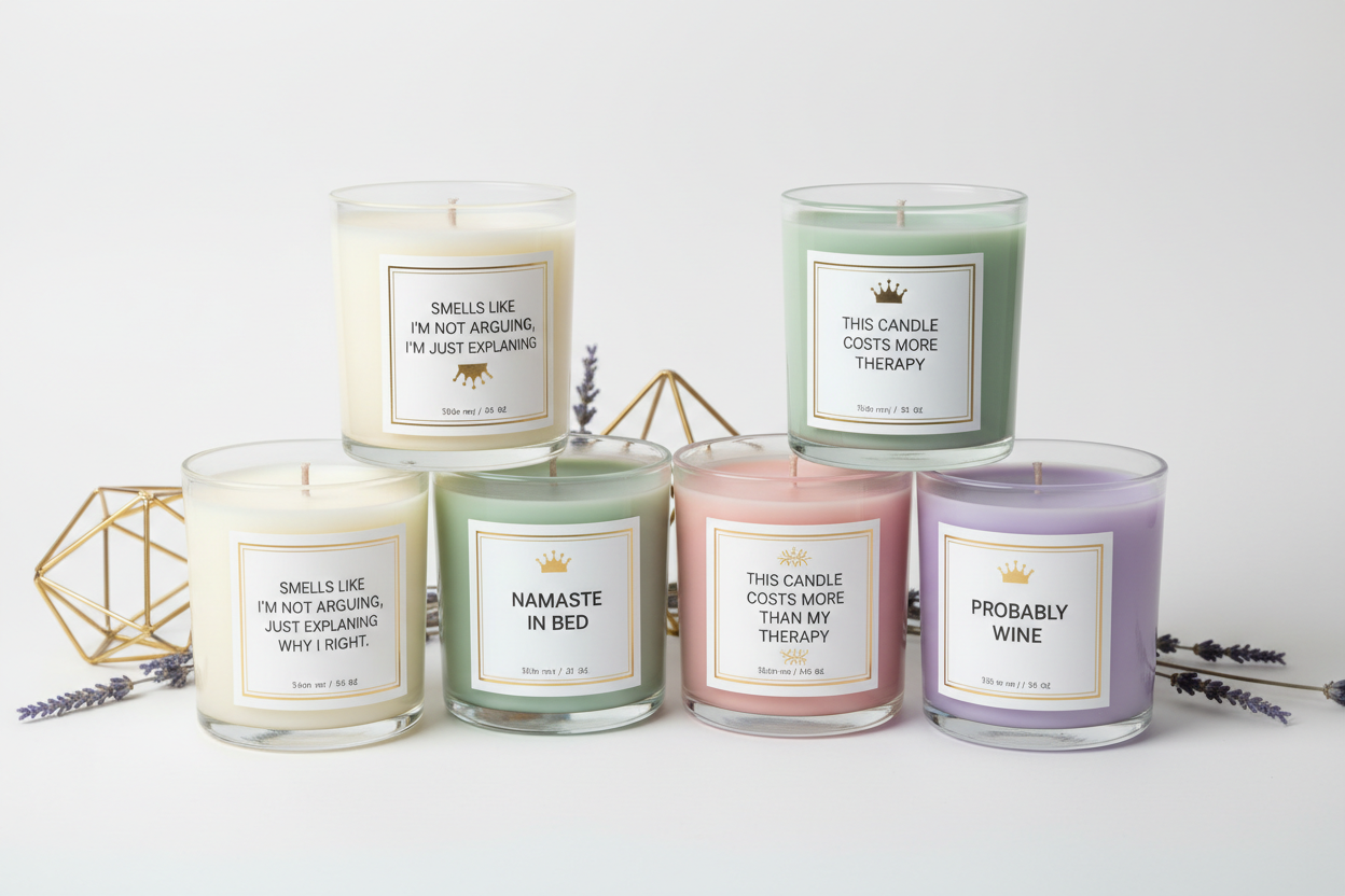 Funny quote candles